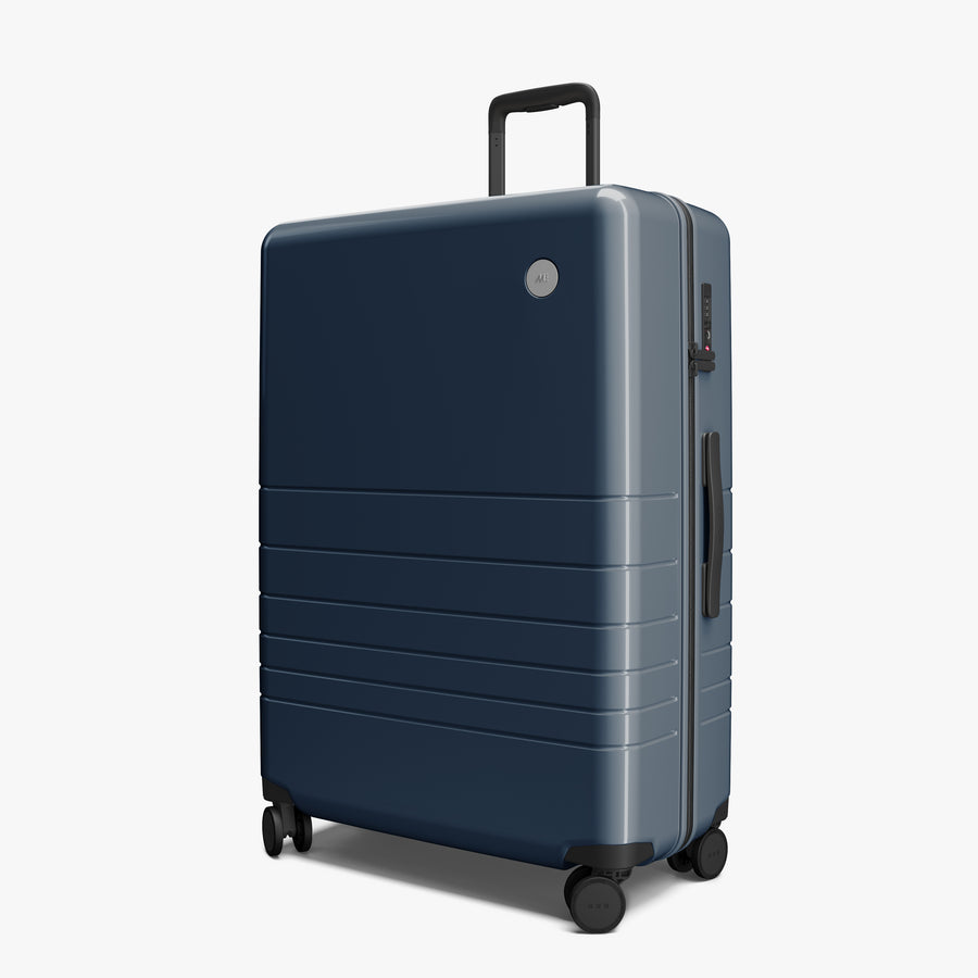 Arles Blue (Glossy) | Angled view of Check-In Large in Arles Blue