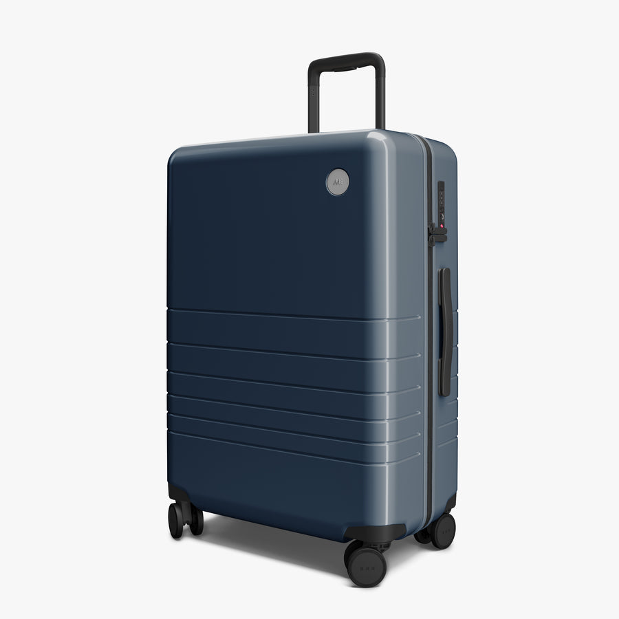 Arles Blue (Glossy) | Angled view of Check-In Medium in Arles Blue