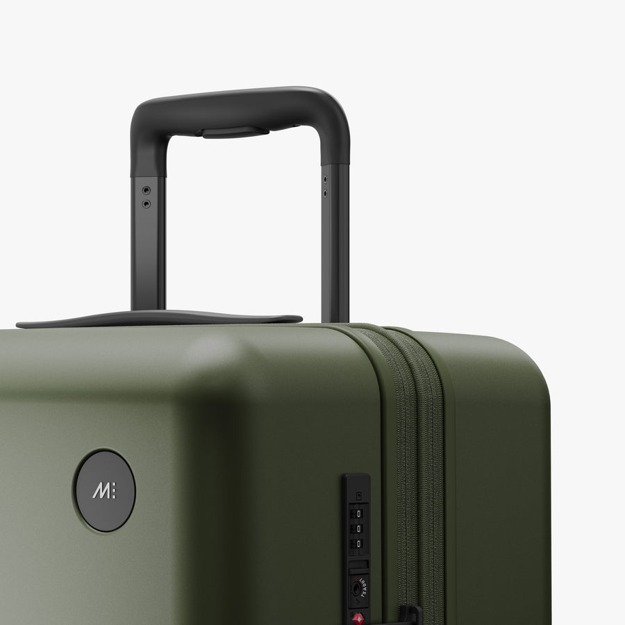 Olive Green | Luggage handle view of Expandable Check-In Medium in Olive Green