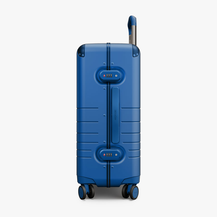 Coastal Blue | Side view of the Hybrid Carry-On Plus in Coastal Blue