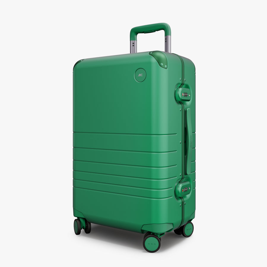 Jungle Green | Angled view of the Hybrid Carry-On Plus in Jungle Green