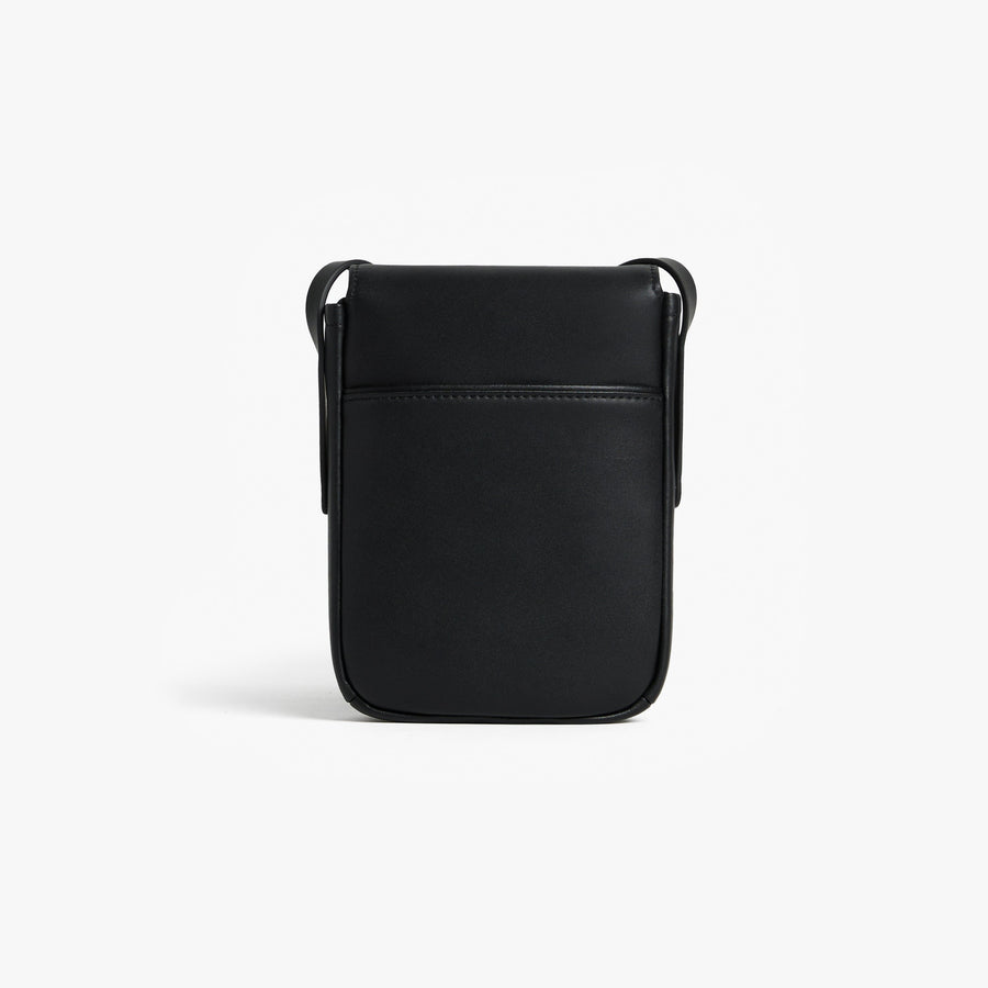 Carbon Black (Vegan Leather) | Back view of Metro Mini Crossbody Carbon Black