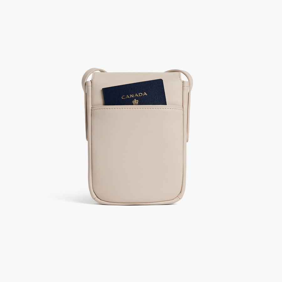 Ivory (Vegan Leather) | Back view of Metro Mini Crossbody Ivory