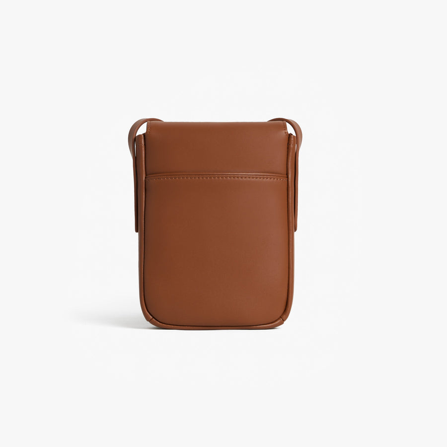 Mahogany (Vegan Leather) | Back view of Metro Mini Crossbody Mahogany