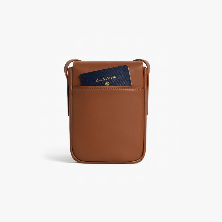 Mahogany (Vegan Leather) | Back view of Metro Mini Crossbody Mahogany