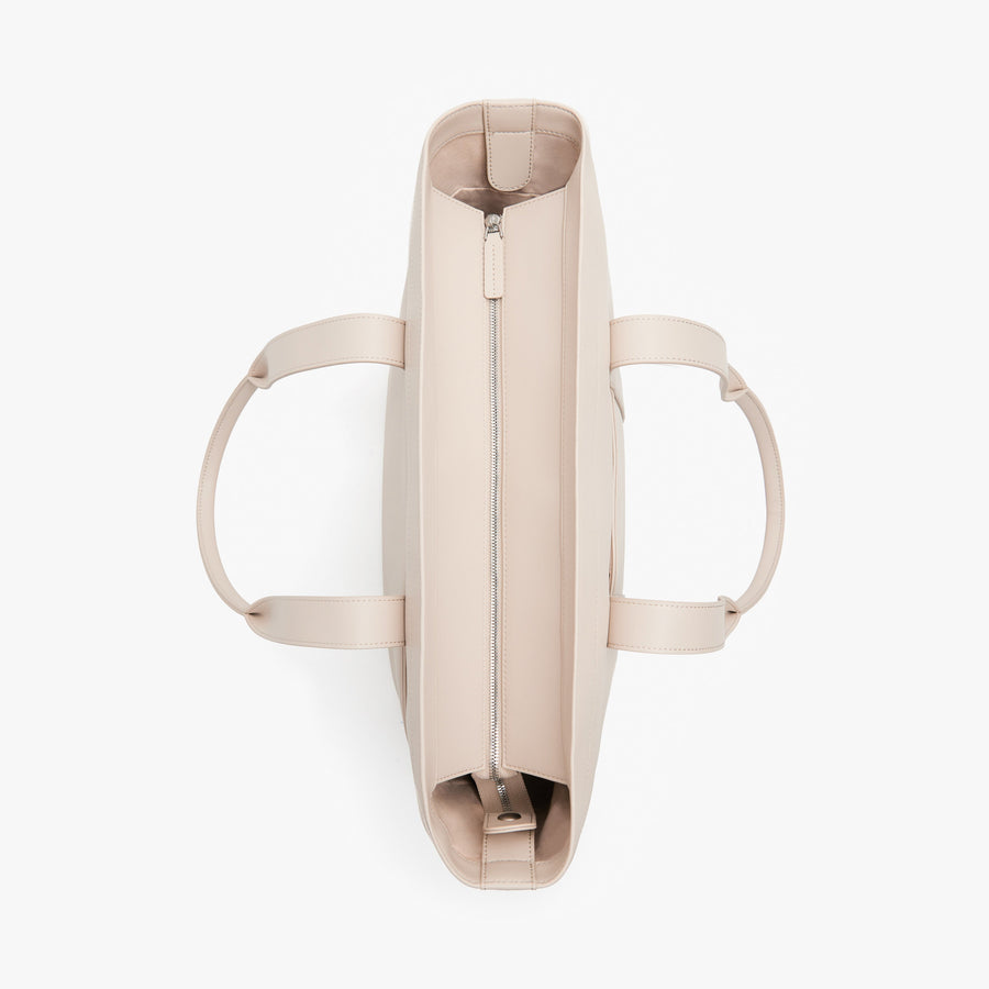 Ivory (Vegan Leather) | Top view of Metro Tote in Ivory