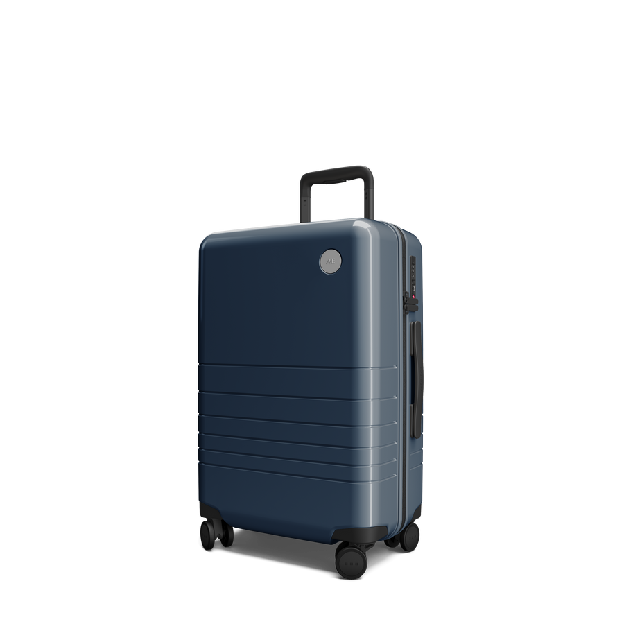Arles Blue (Glossy) Hover | Angled view of Carry-On Plus in Arles Blue