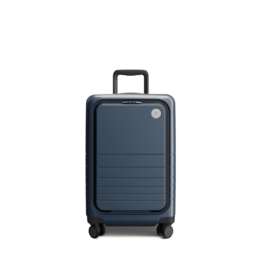 Arles Blue (Glossy) Scaled | Front view of Carry-On Pro Plus in Arles Blue