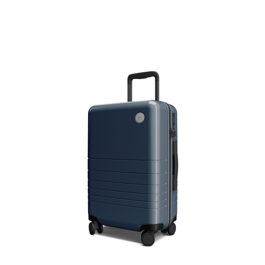 Arles Blue (Glossy) Hover | Angled view of Carry-On in Arles Blue