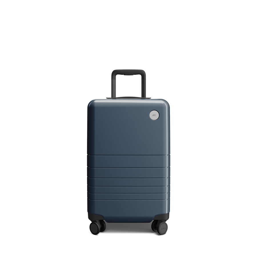 Arles Blue (Glossy) Scaled | Front view of Carry-On in Arles Blue