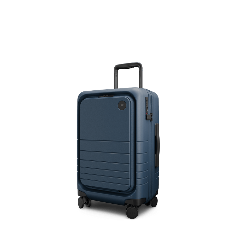 Ocean Blue Scaled | Angle view of Expandable Carry-On Pro in Ocean Blue