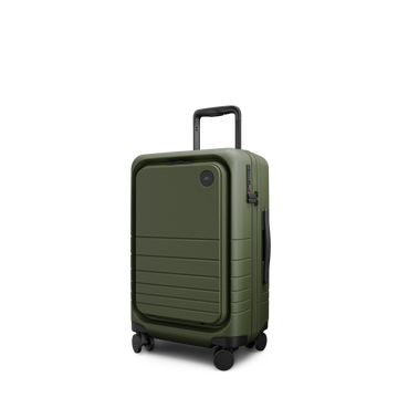 Angle view of Expandable Carry-On Pro in Olive Green