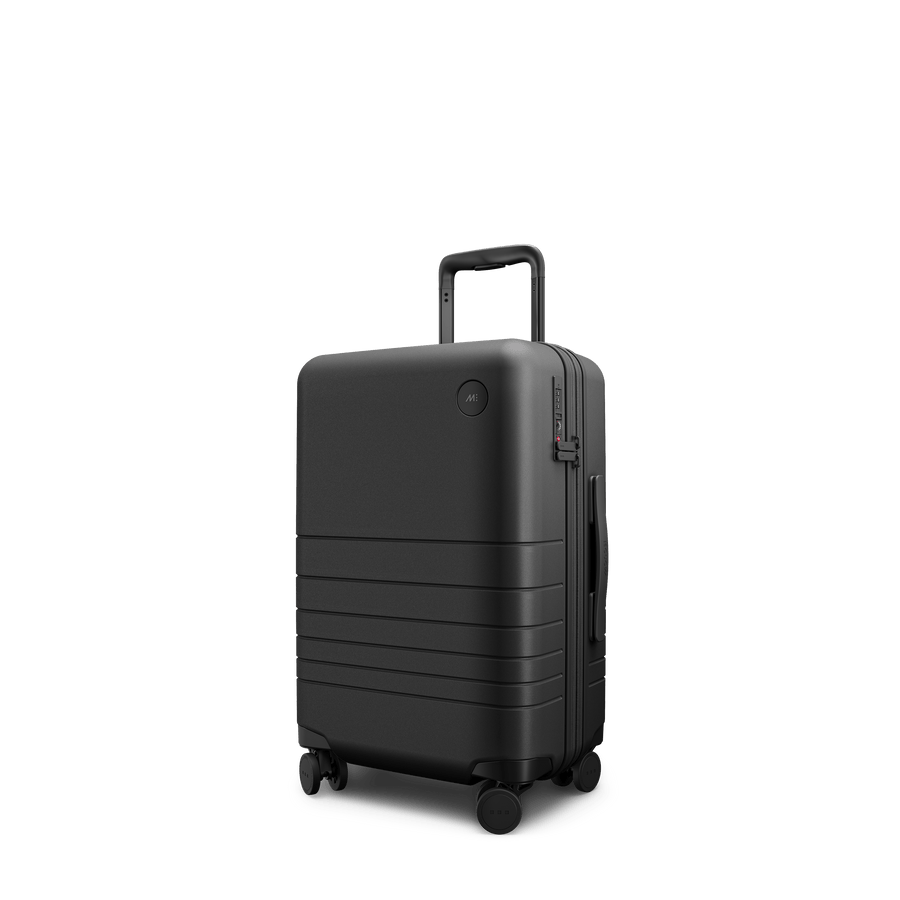 Midnight Black Scaled | Angle view of Expandable Carry-On in Midnight Black