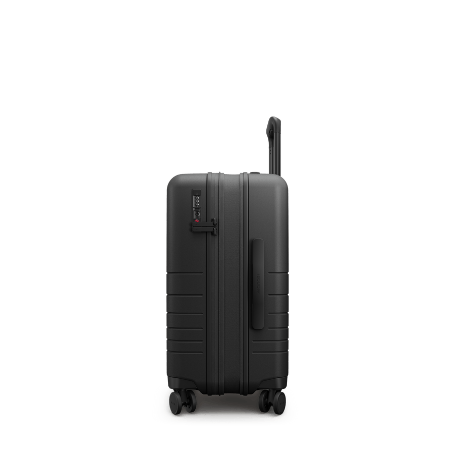 Midnight Black Hover | Side view of Expandable Carry-On in Midnight Black