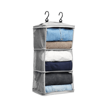 Front view of Metro Hanging Toiletry Case in Grey