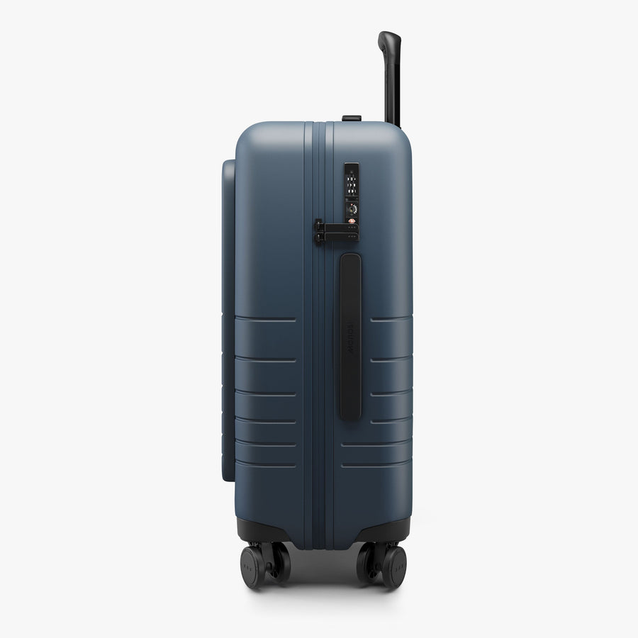 Ocean Blue | Side view of Carry-On Pro in Ocean Blue