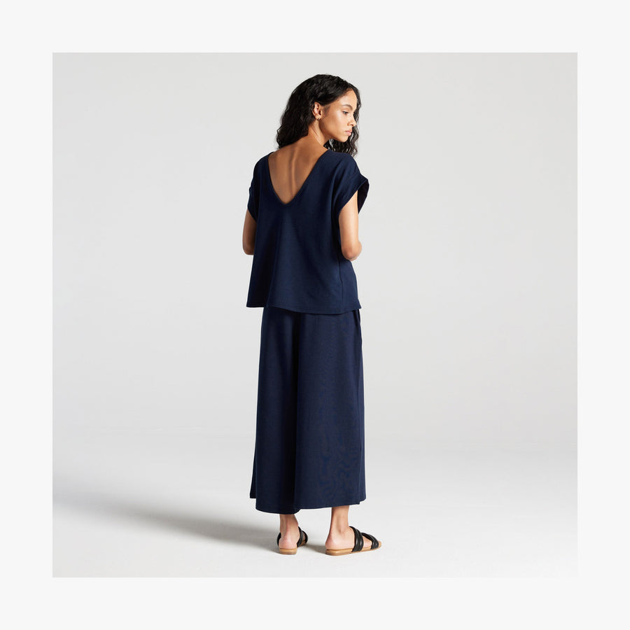 Navy | Back full body view of Sevilla Pants in Navy