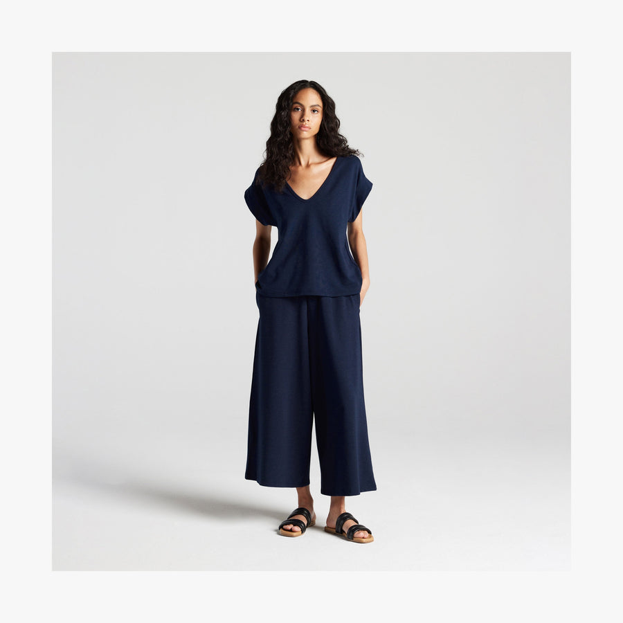 Navy | Front full body view of Sevilla Pants in Navy