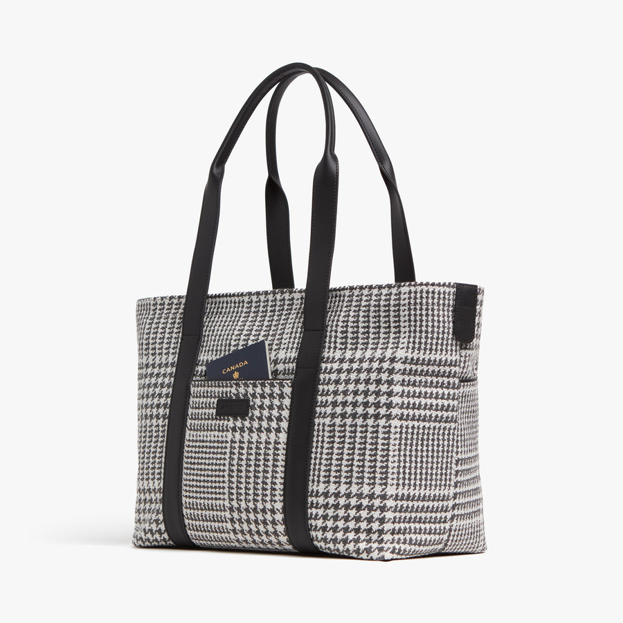 Houndstooth Check | Angled view of Metro Tote in Houndstooth Check