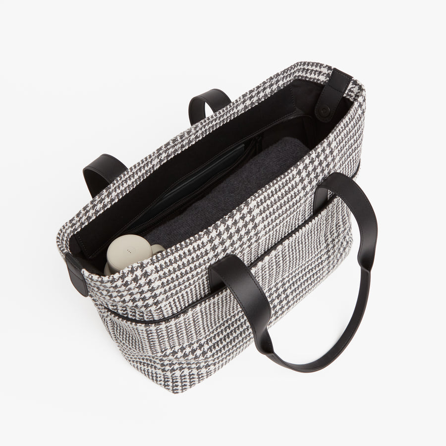 Houndstooth Check | Angled view of Metro Tote in Houndstooth Check